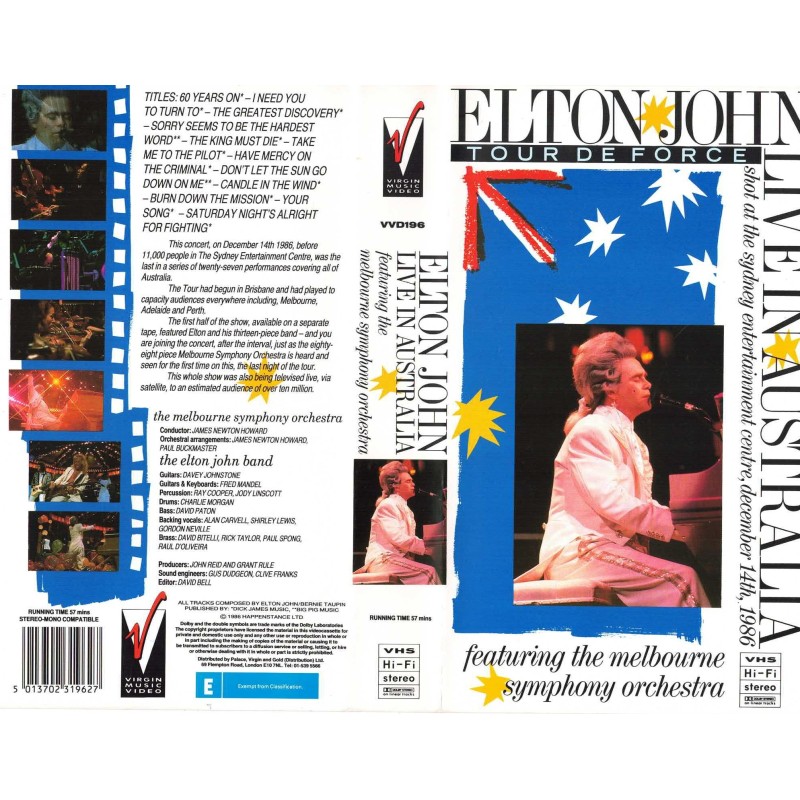 Elton John - Tour de force - Live in Australia [VHS]